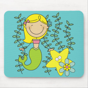 Blonde Mermaid Mouse Mat