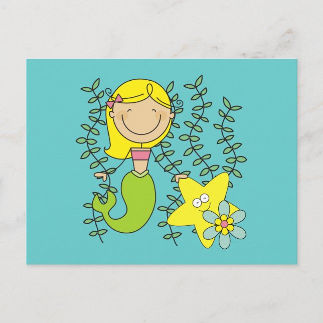 Blonde Mermaid Postcard (Front)