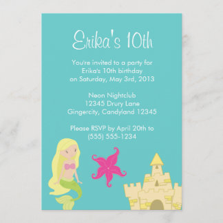 Blonde Mermaid Sea Invitation