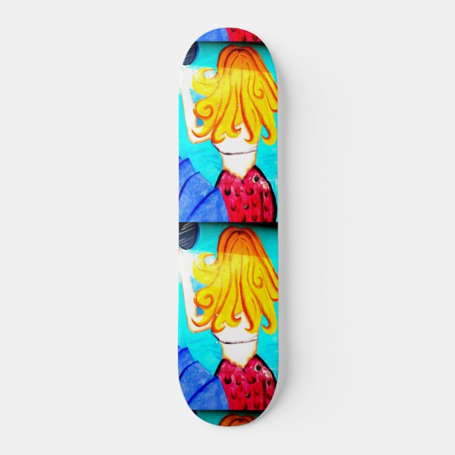 blonde mermaid skateboard (Front)