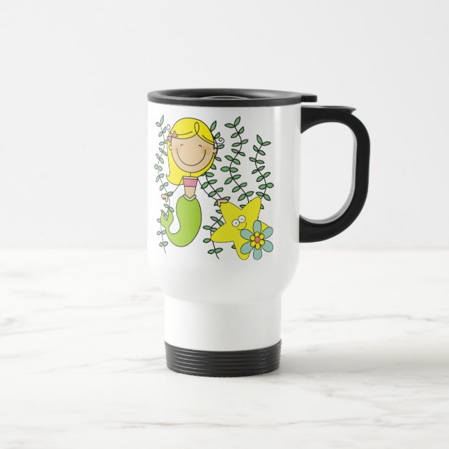 Blonde Mermaid Travel Mug (Right)
