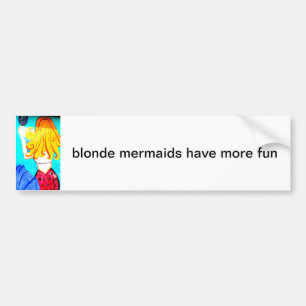 blonde mermaids bumper sticker