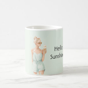 Blonde Mint Top Hello Sunshine Ice Cream Beach Coffee Mug