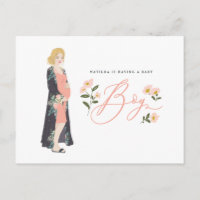Blonde mum to be of a boy baby shower invite
