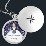 Blonde Navy Musical Wedding 1st Christmas Necklace<br><div class="desc">Keepsake Necklaces Choose either Silver Plated Gold Finish or Sterling Silver Unique Personalised Custom !st Christmas Gift Wedding Keepsake Wedding Party Necklaces - to change background colour - click customise - click edit - choose last tool in drop down menu and choose from one of the colours shown or enter...</div>