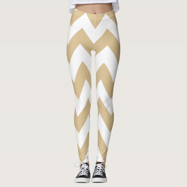 Blonde Neutral Chevrons Leggings (Front)