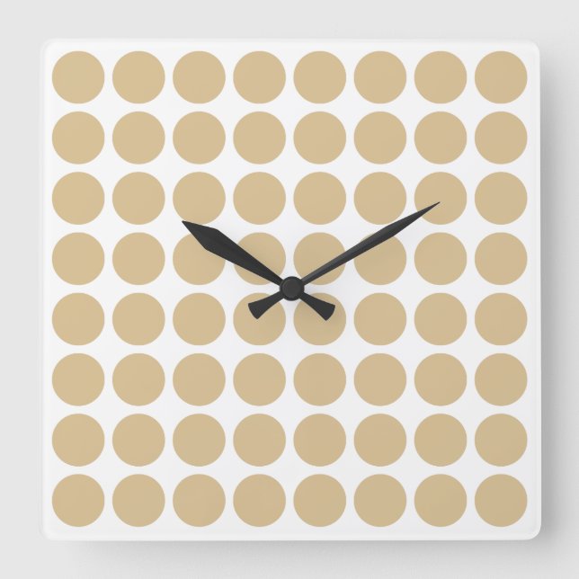 Blonde Neutral Dots Square Wall Clock (Front)