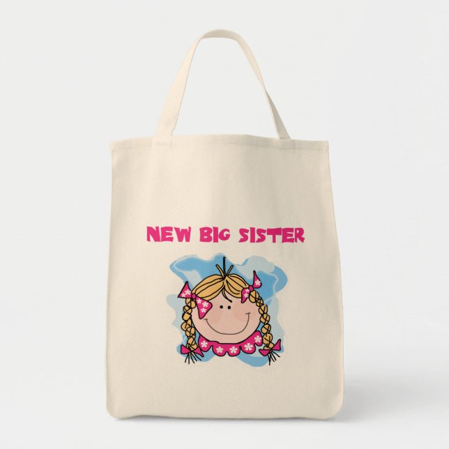 Blonde New Big Sister Tshirts and Gifts Tote Bag (Front)