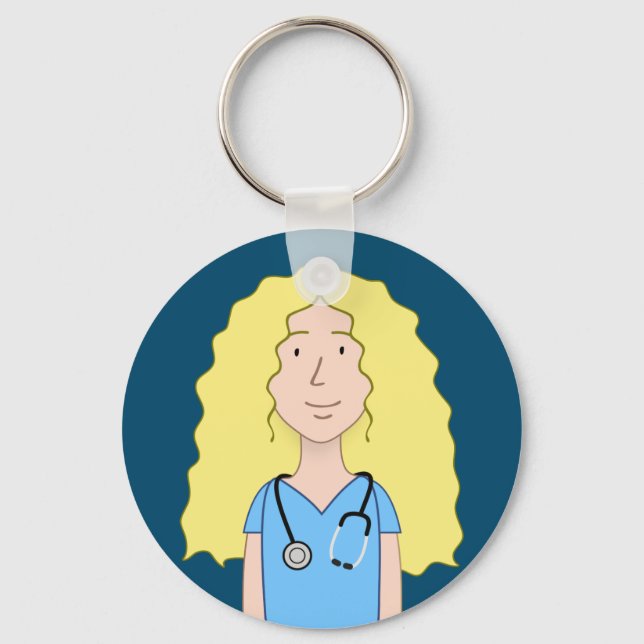 Blonde Nurse Key Ring (Front)