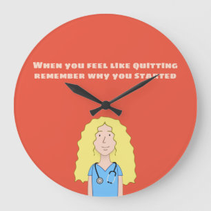 Blonde Nurse Large Clock