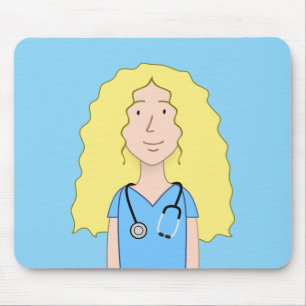 Blonde Nurse Mouse Mat
