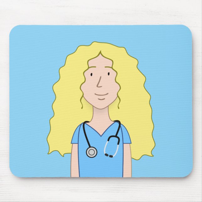 Blonde Nurse Mouse Mat (Front)