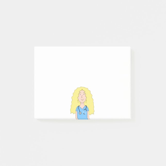 Blonde Nurse Post-it Notes (Front)