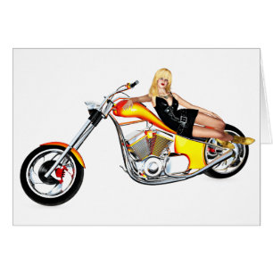 Blonde on a chopper