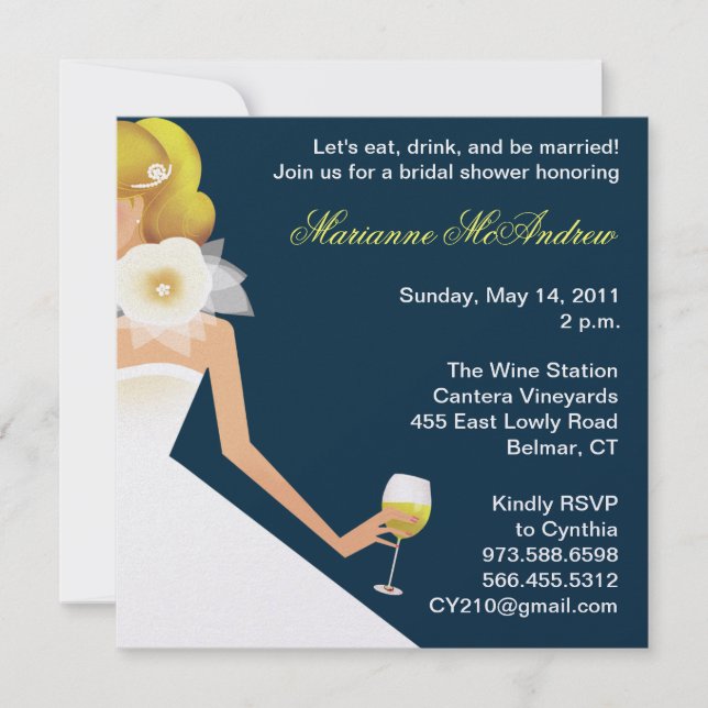 Blonde on navy invitation (Front)