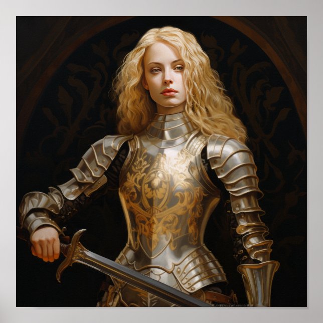 Blonde Paladin Poster - Jean of Arc Inspired Warri (Front)