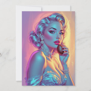 Blonde Pin-Up Chocolate Egg Holiday Card