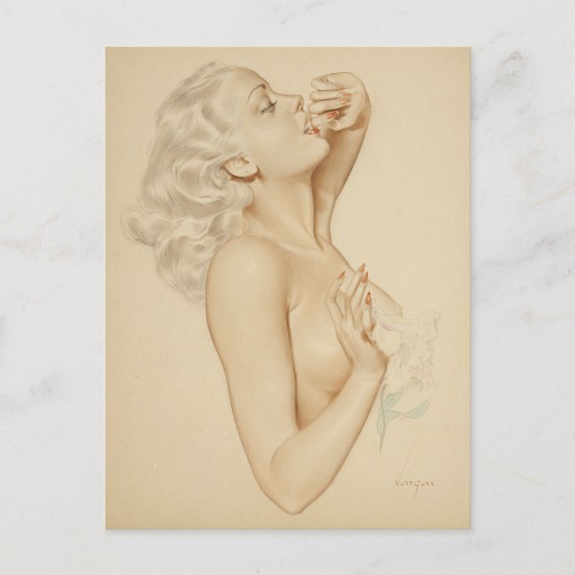 Blonde Pin Up Postcard (Front)