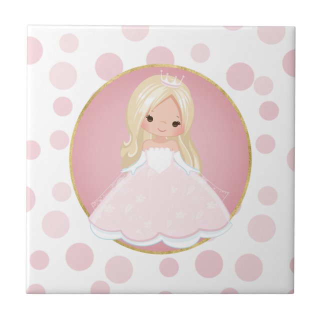 Blonde Pink Princess Tile (Front)