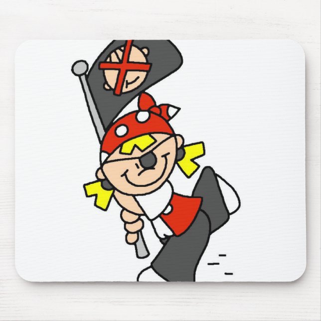Blonde Pirate With Flag Mouse Mat (Front)