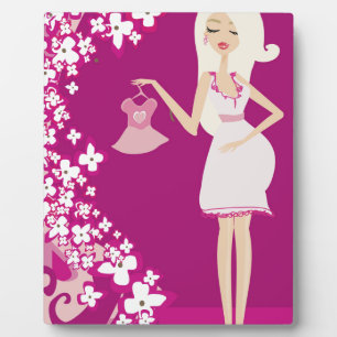 blonde pregnant woman plaque