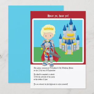 Blonde Prince And Castle Birthday Party Cute Invitation