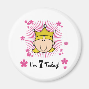Blonde Princess 7th Birthday Magnet
