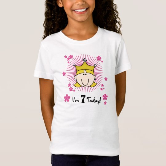 Blonde Princess 7th Birthday T-Shirt