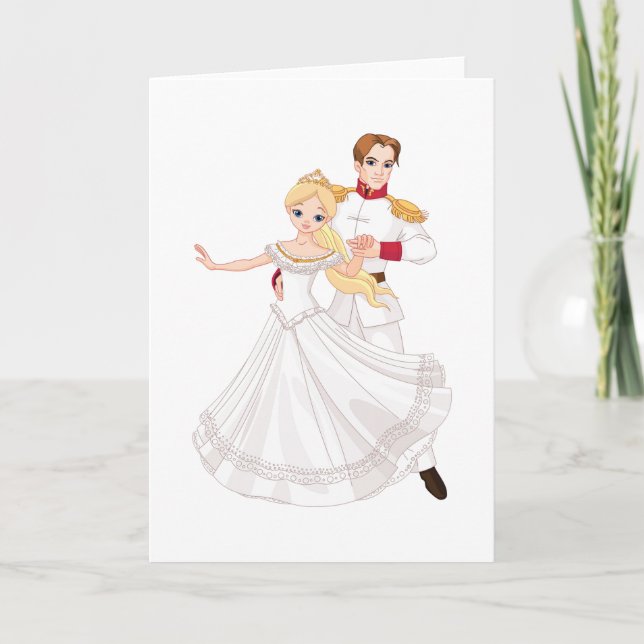 Blonde Princess and Charming Prince Fairytale Card (Front)