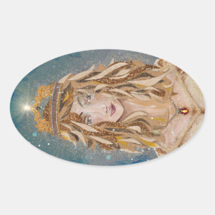 Blonde Princess Aurelie by Susan M. Epperly Oval Sticker