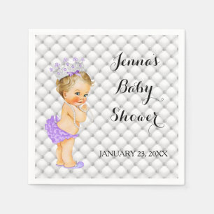 Blonde Princess Baby Girl Diamonds Lavender Napkin