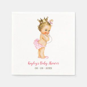Blonde Princess Baby Shower Napkin (Ruffle Pants)