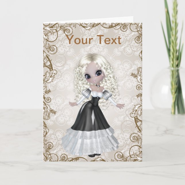 Blonde Princess Greeting Card (Front)