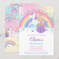 Blonde Princess Unicorn Birthday Party Rainbow