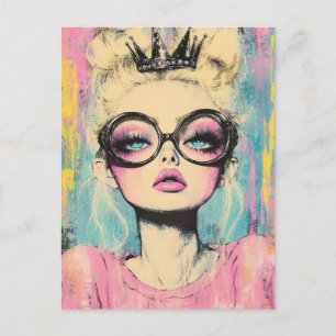 Blonde Queen With a Tiny Crown Postcard