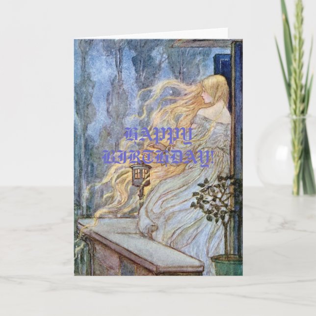 Blonde Rapunzel Waits Card (Front)