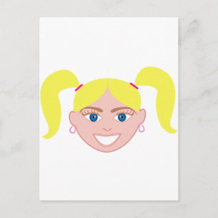 Blonde Red Head Girl Face Postcard