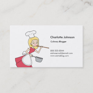 Blonde Retro Cook Cartoon Personal Card