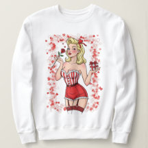 Blonde Retro Valentine Pin-Up Girl