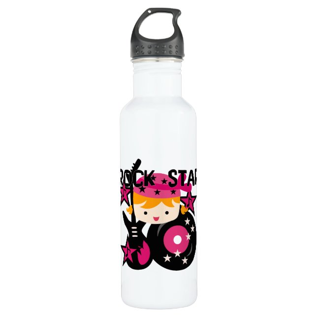 Blonde Rock Star Girl 710 Ml Water Bottle (Front)