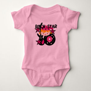 Blonde Rock Star Girl Baby Bodysuit