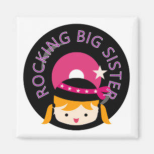 Blonde Rocking Big Sister Magnet