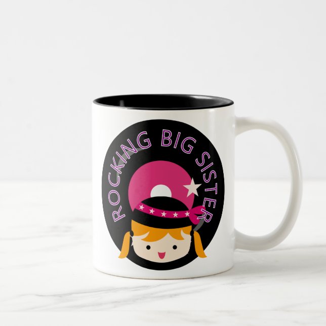 Blonde Rocking Big Sister Two-Tone Coffee Mug (Right)