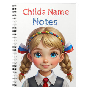 Blonde Schoolgirl Notes Spiral Notebook