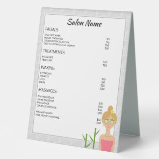 Blonde Spa Woman Illustration  - Custom Spa Menu