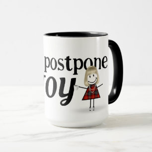 Blonde Stick Figure Girl With Joy Quote Mug