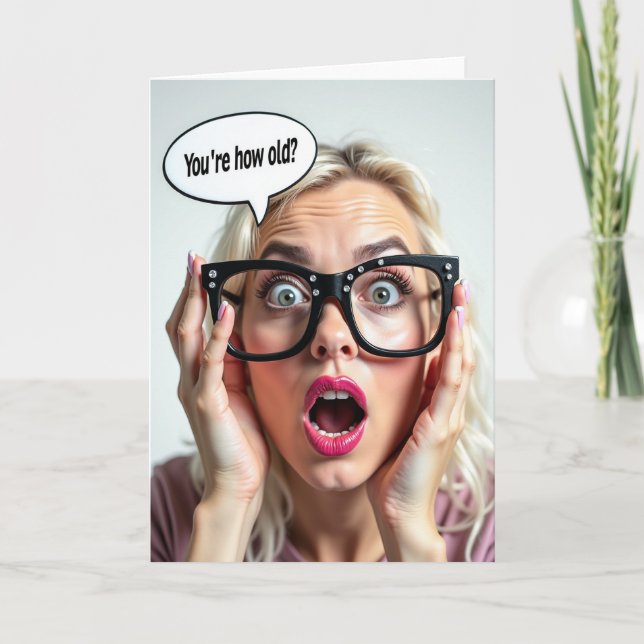 Blonde Surprise Birthday Card (Front)