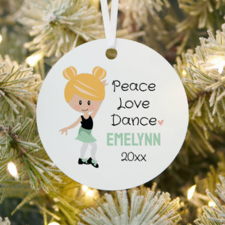 Blonde Tap Dancer Metal Tree Decoration