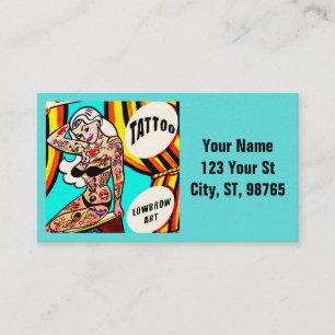 Blonde tattooed lady Thunder_Cove Business Card