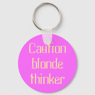 blonde thinker key ring